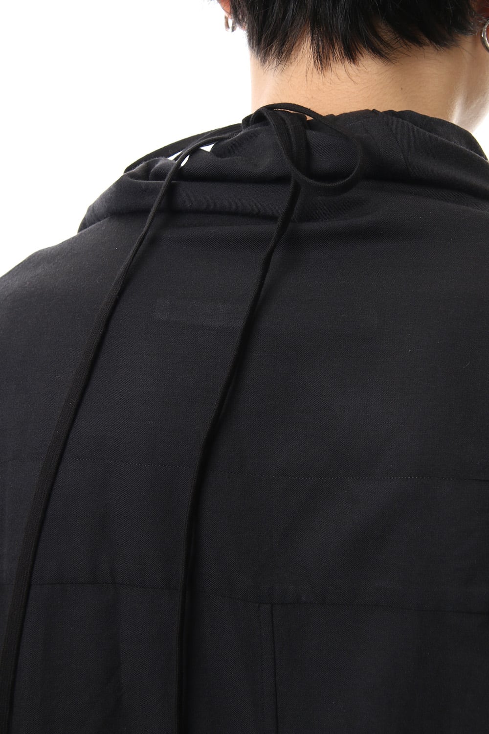 DRAPE NECK SHIRT Black