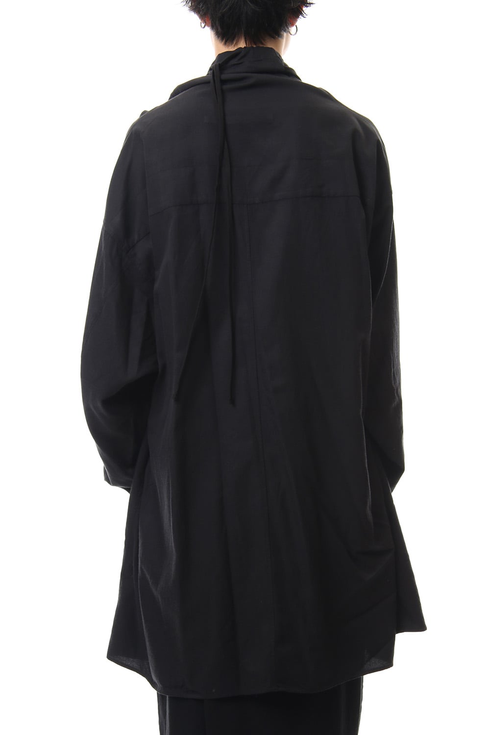 DRAPE NECK SHIRT Black
