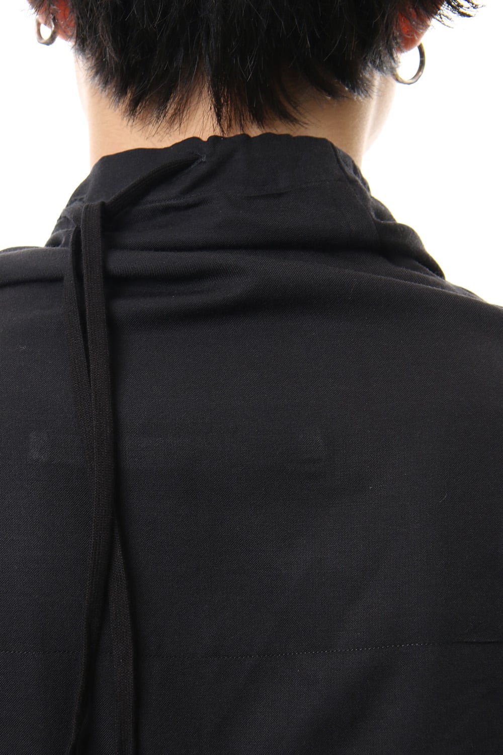 DRAPE NECK SHIRT Black