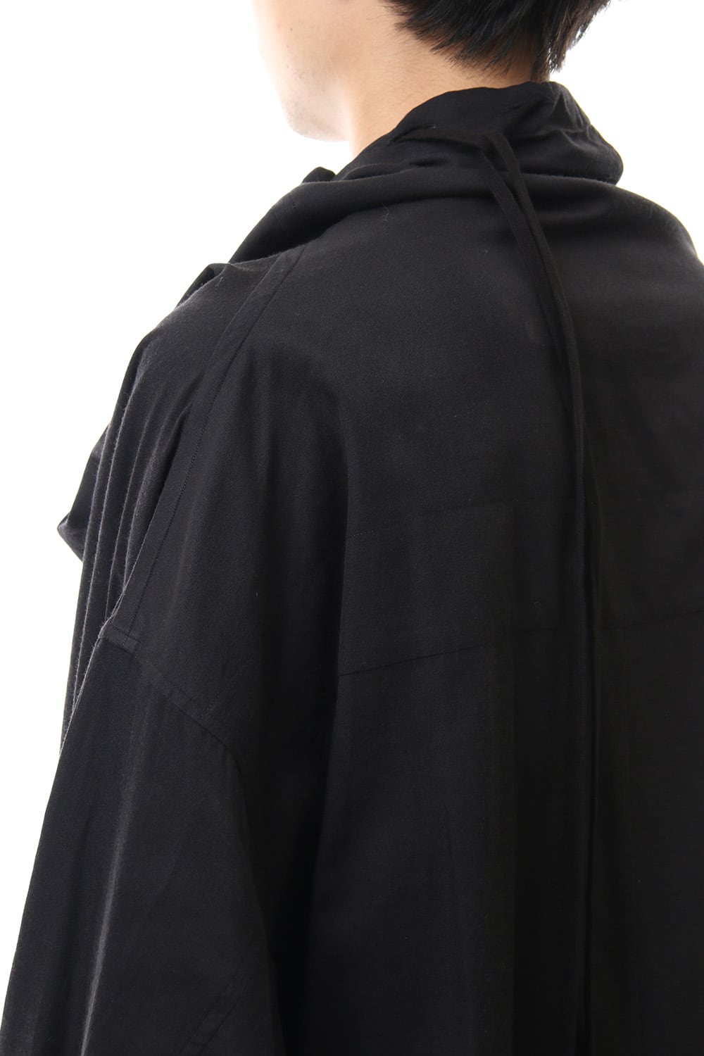 DRAPE NECK SHIRT Black