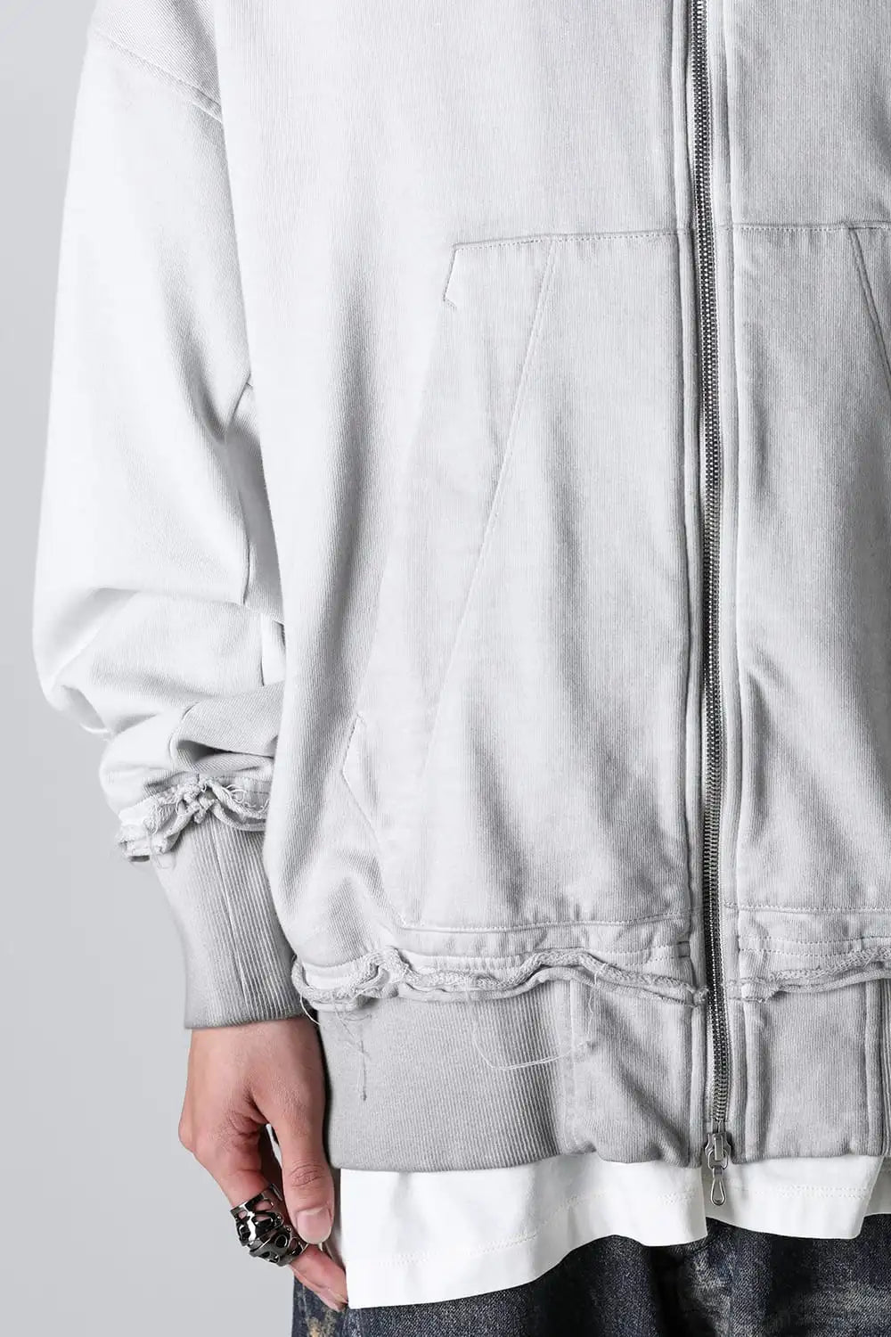 Cotton Sweat Zip Up Hoodie Plaster