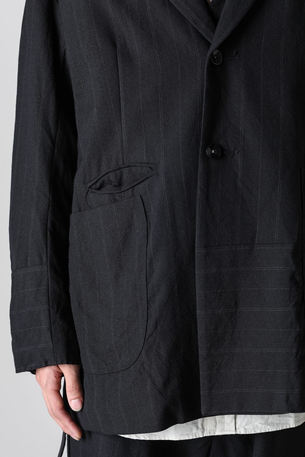 Patch Worked Relax Fit Blazer Stripe Serge Wool HERBIE