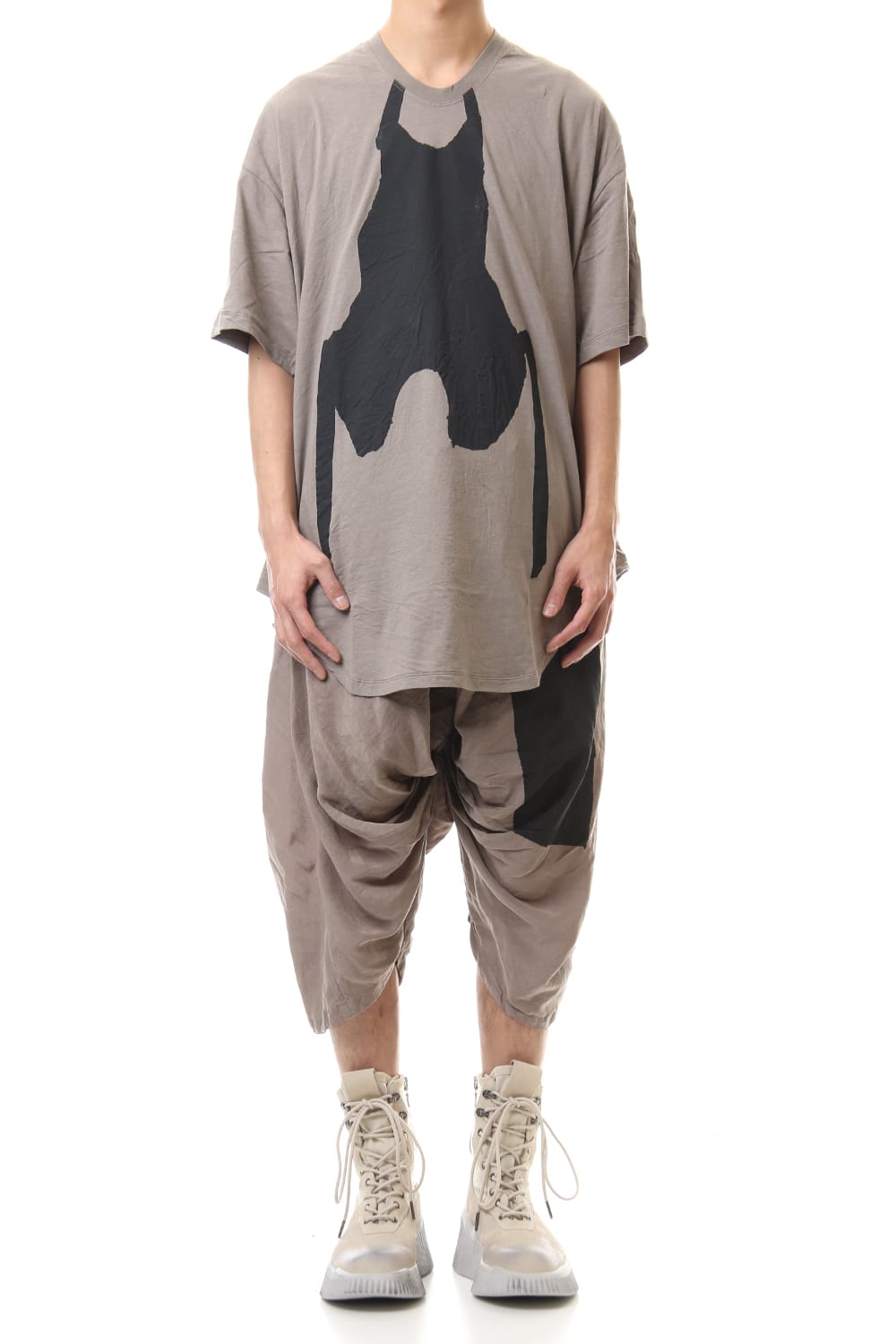 PRINT T-SHIRT ver.1 Khaki Gray