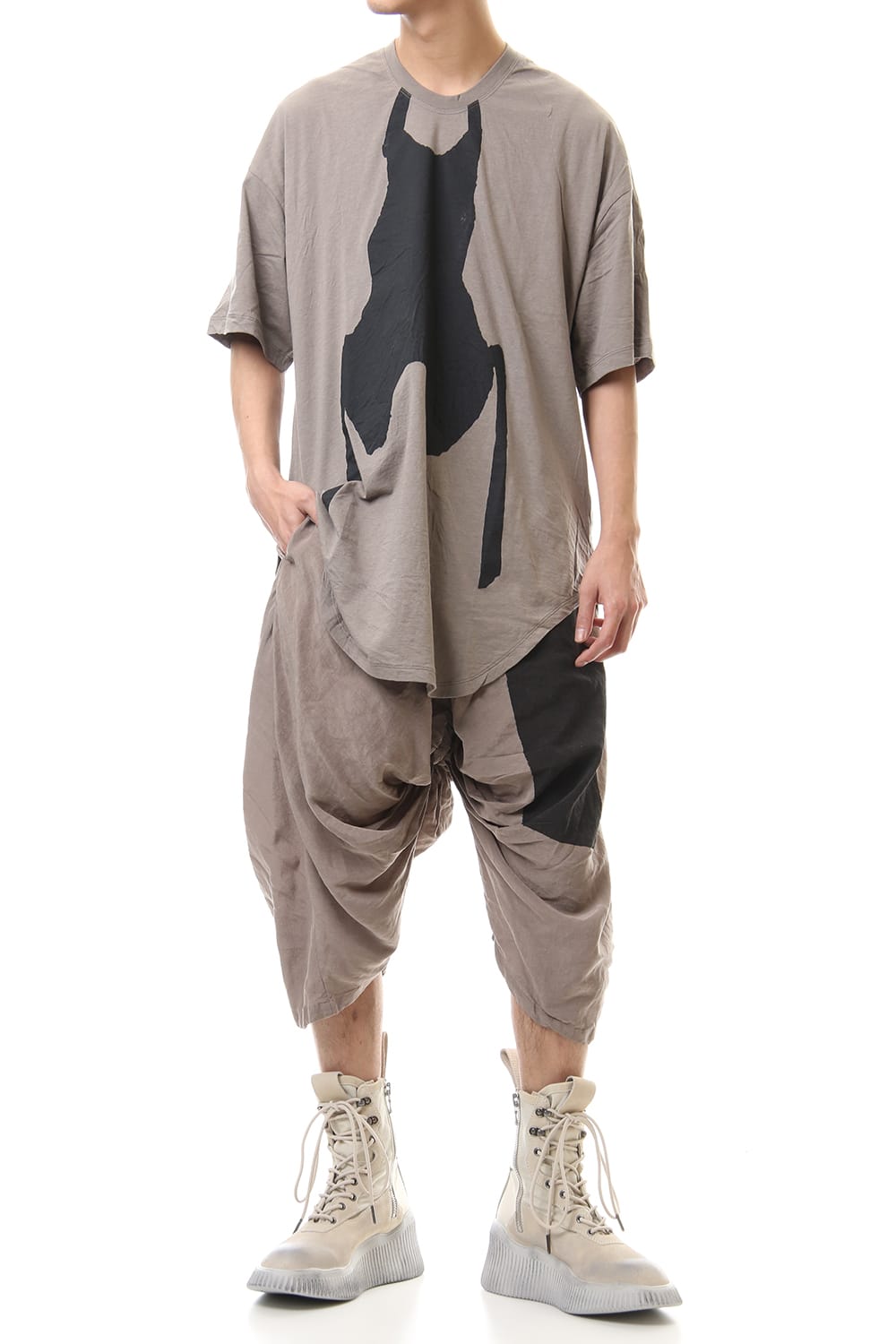 PRINT T-SHIRT ver.1 Khaki Gray