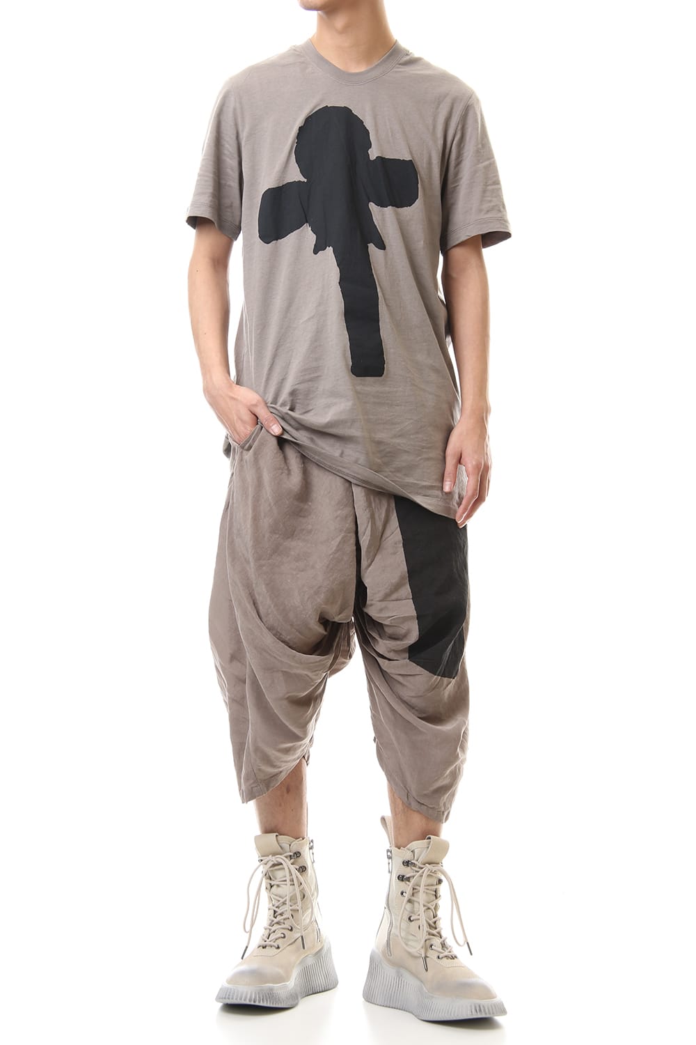 PRINT T-SHIRT ver.2 Khaki Gray