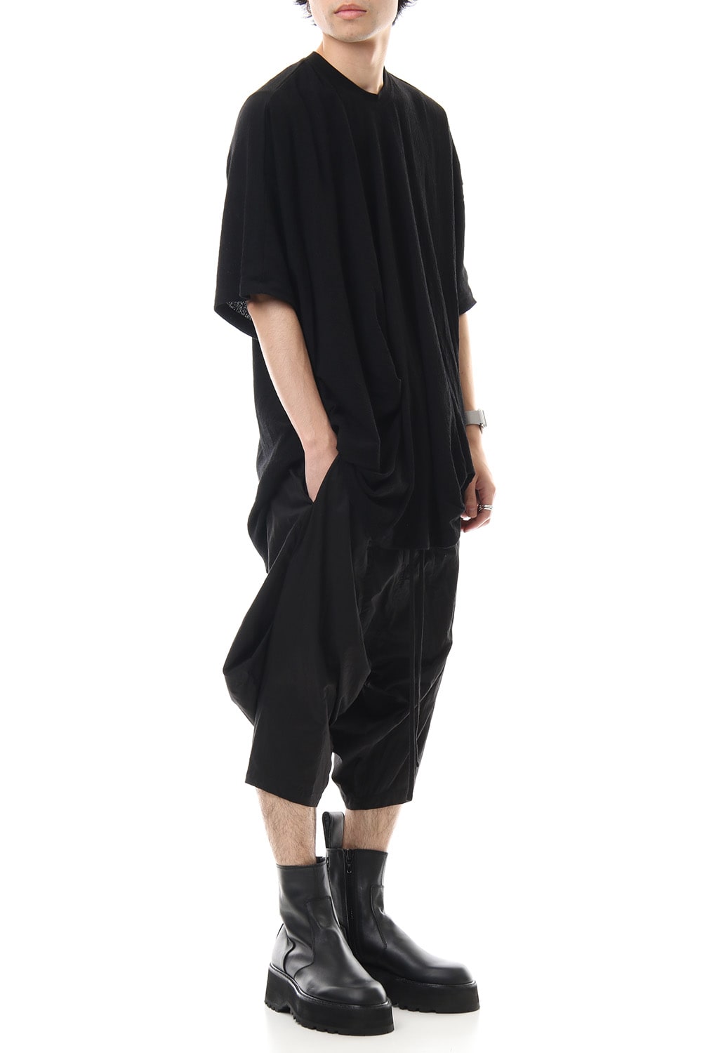 Drape S/S cut & sewn Black