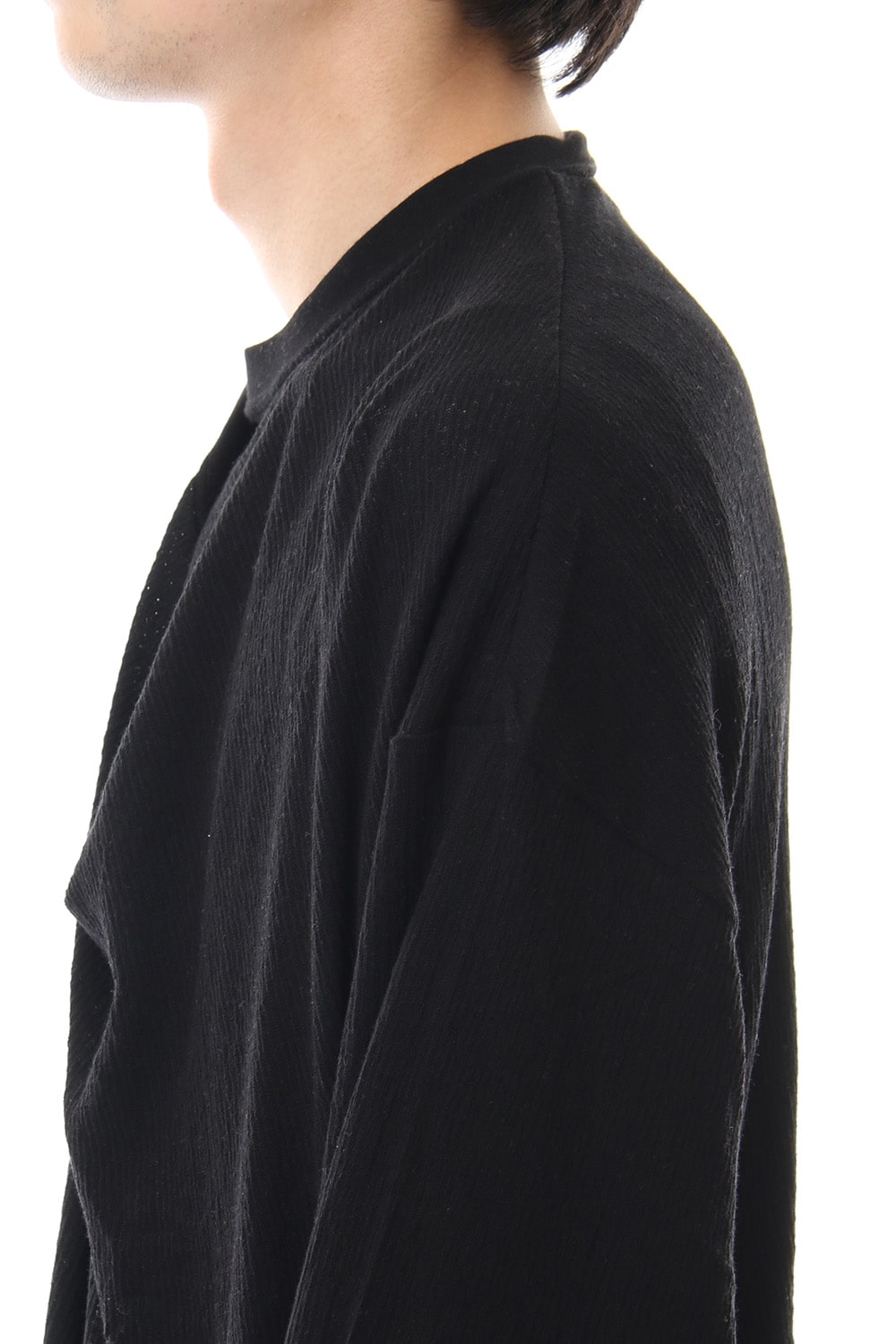 Tuck drape L/S cut & sewn Black