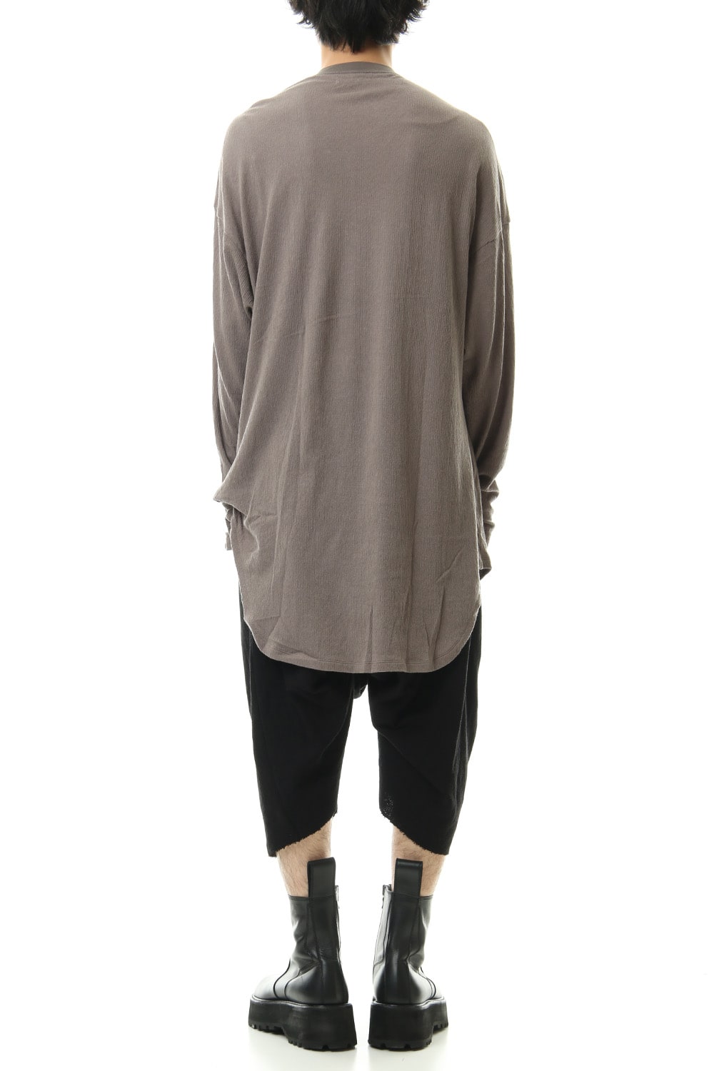 Tuck drape L/S cut & sewn Gray