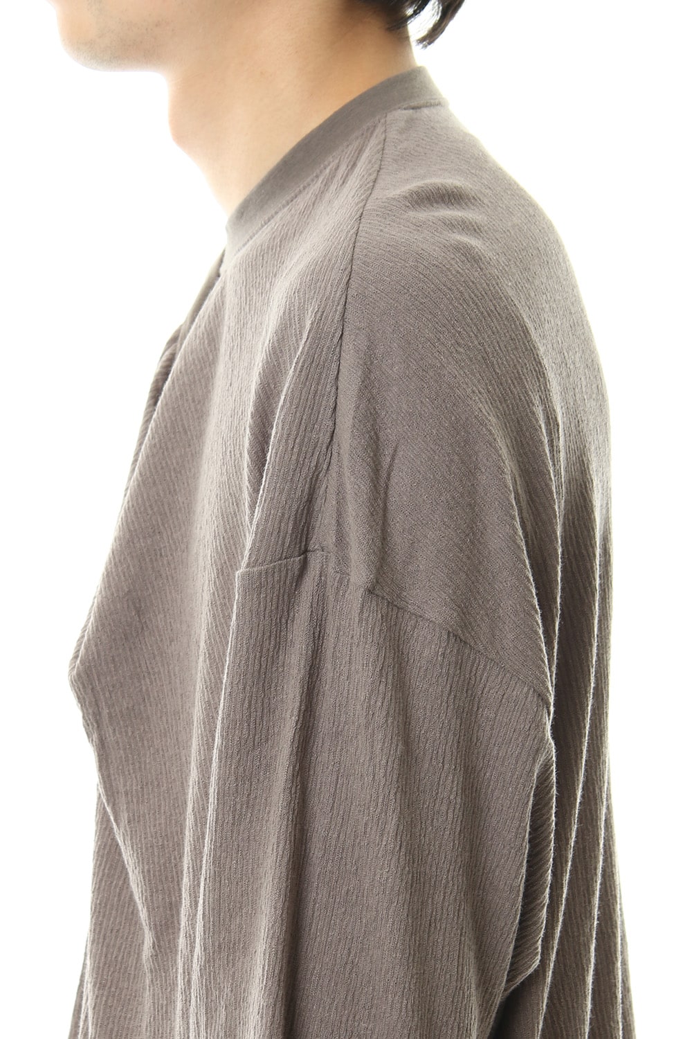 Tuck drape L/S cut & sewn Gray