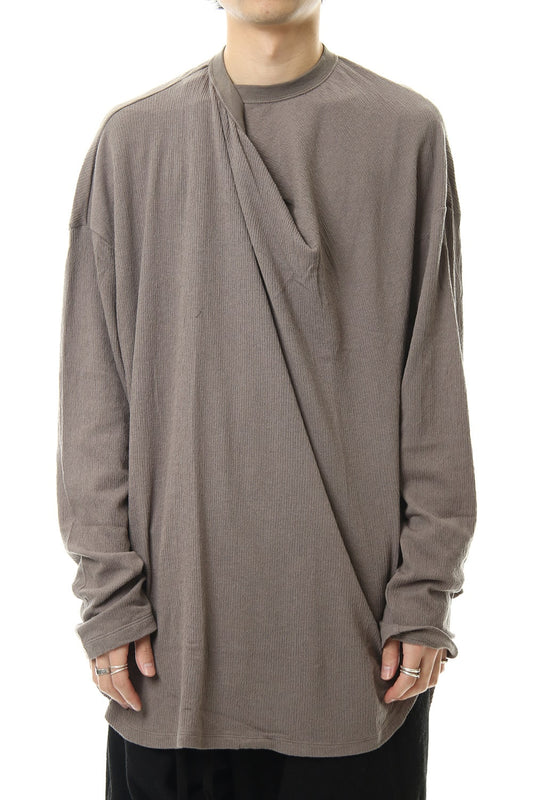 Tuck drape L/S cut & sewn Gray