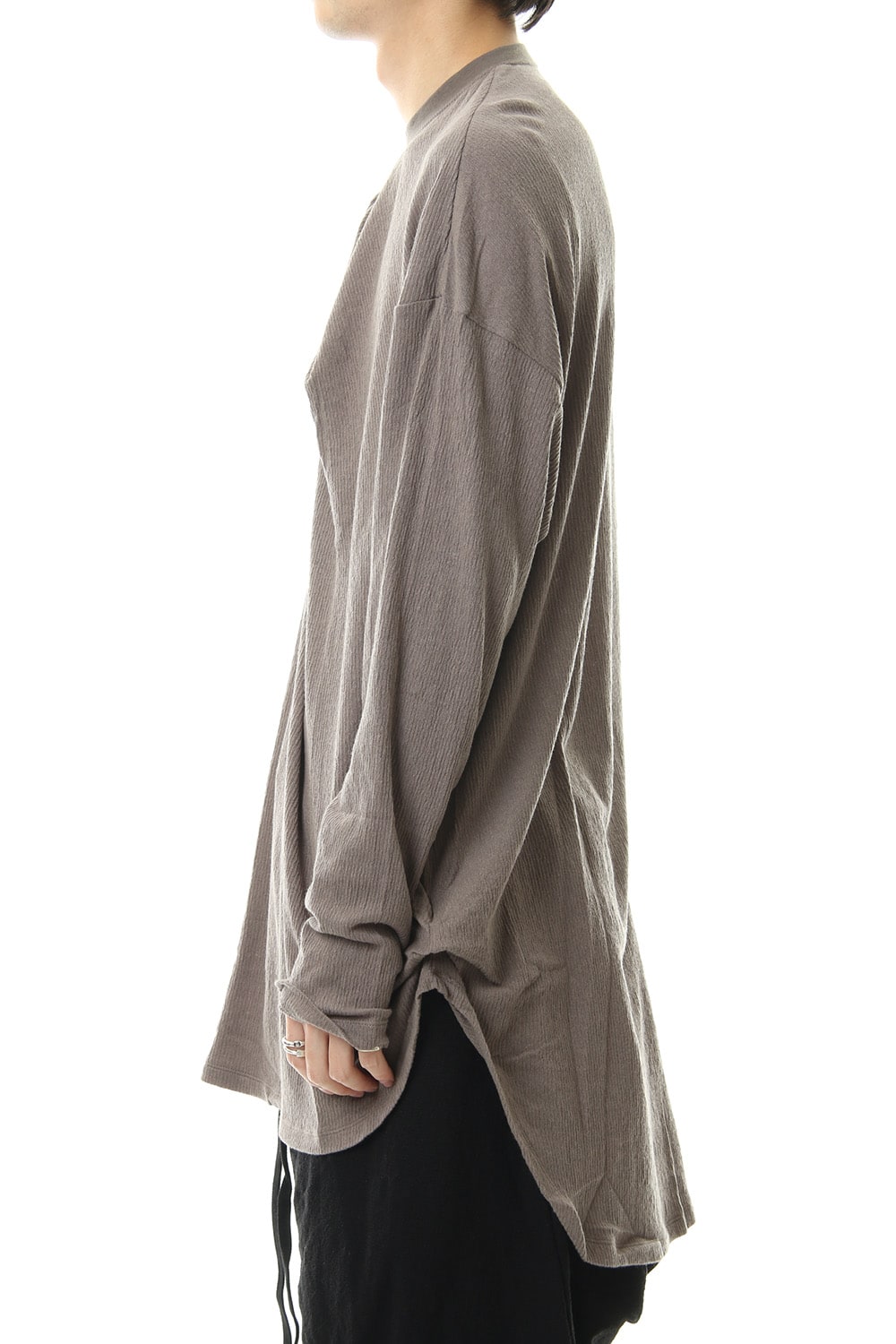 Tuck drape L/S cut & sewn Gray