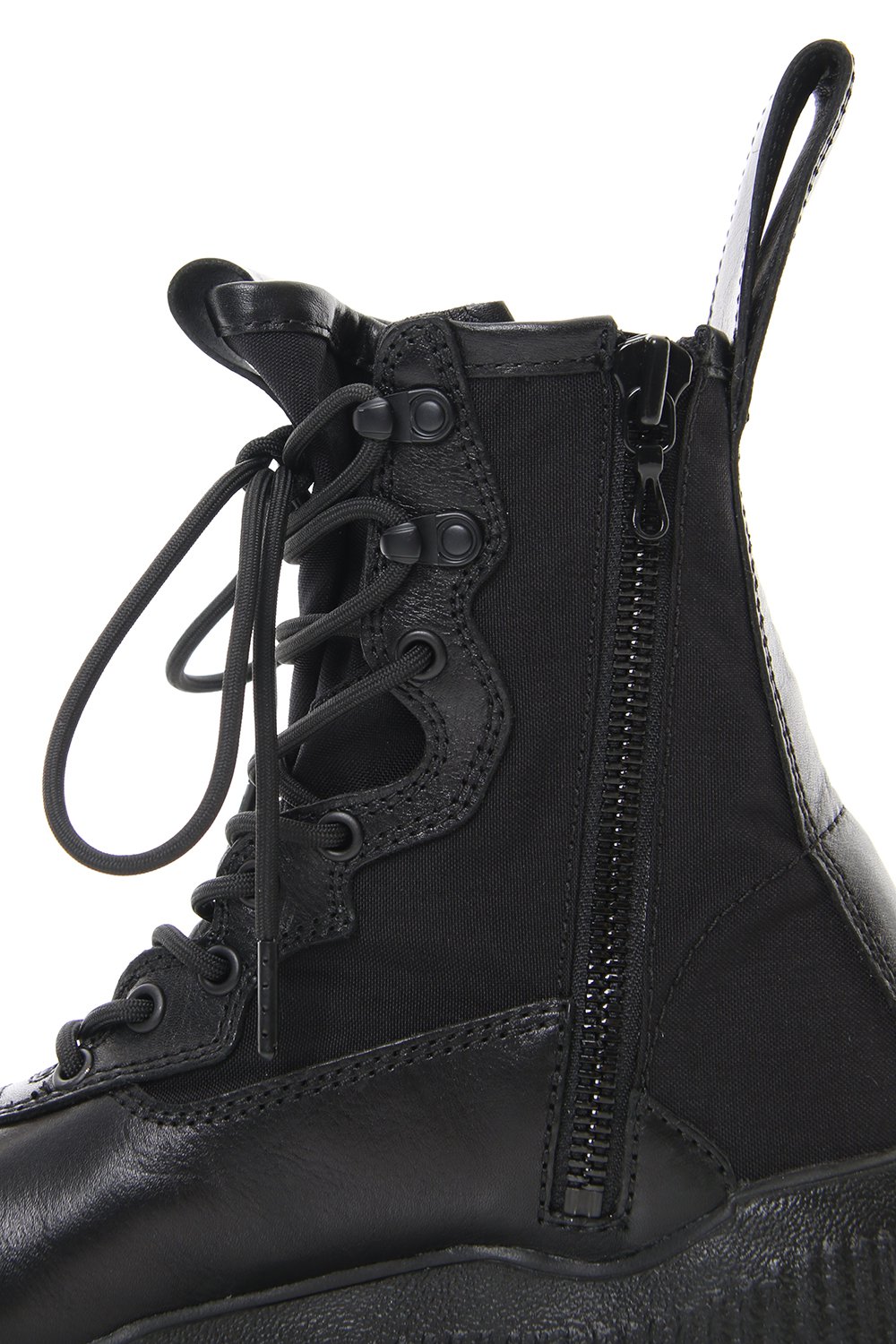 Side zip lace-up boots