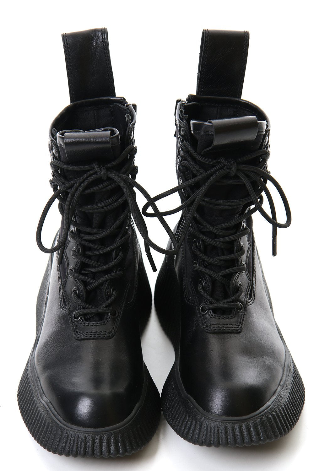 Side zip lace-up boots