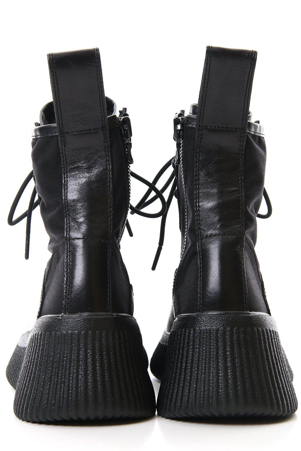 Side zip lace-up boots