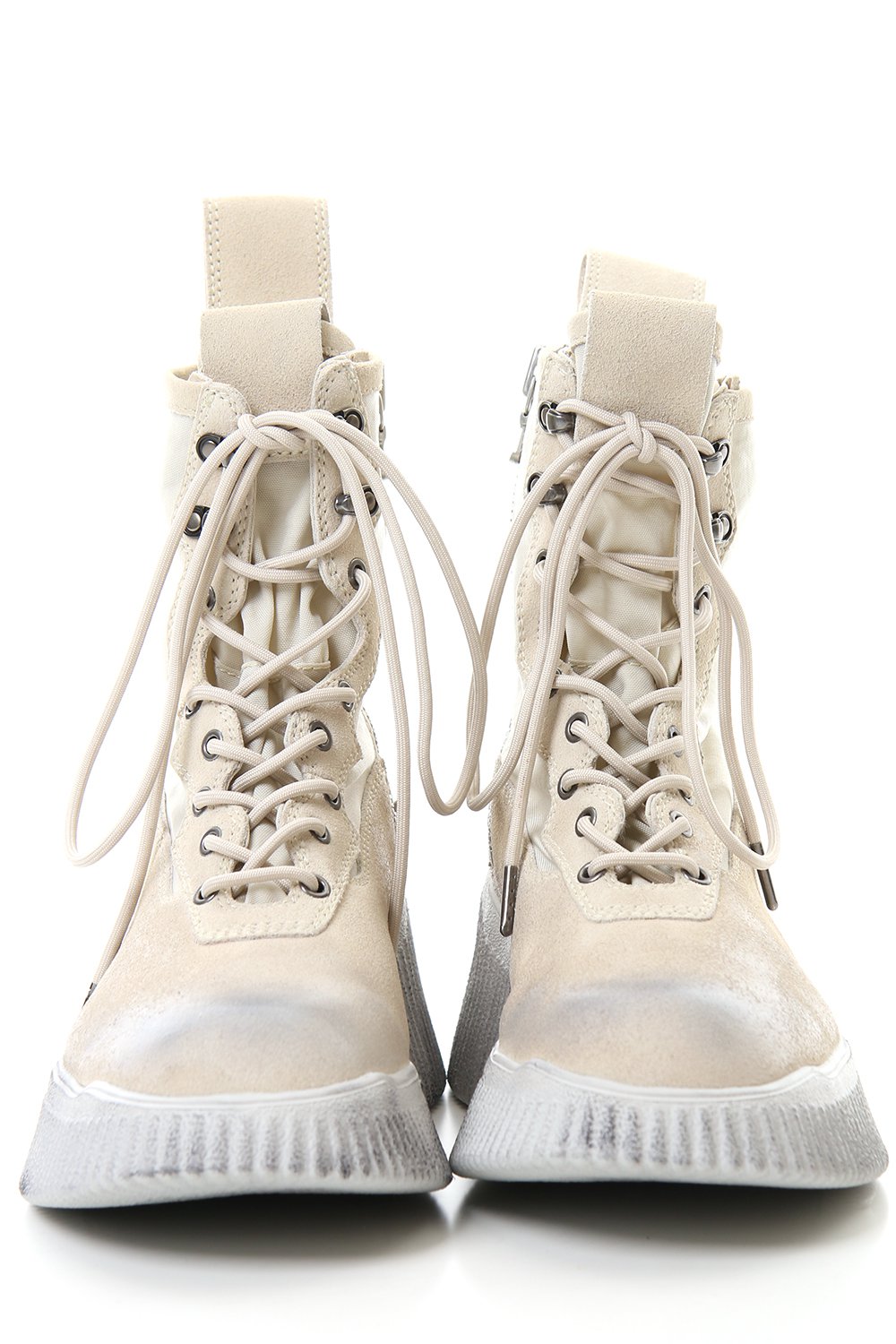 Side zip lace-up boots