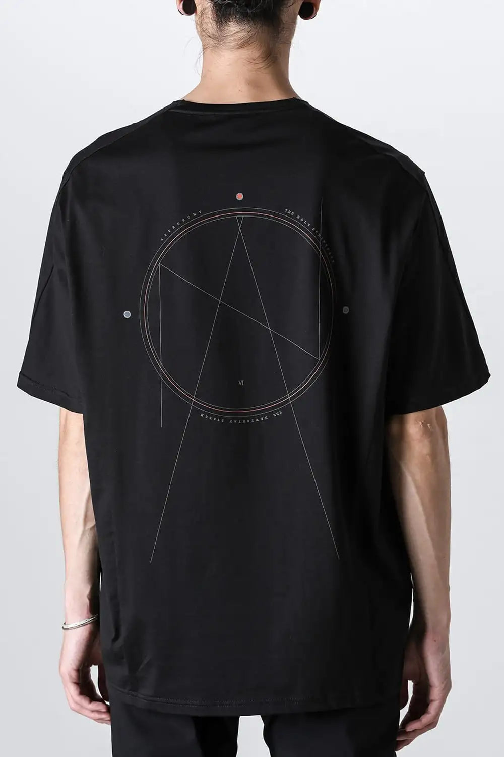 Short sleeve astronomy print C Black