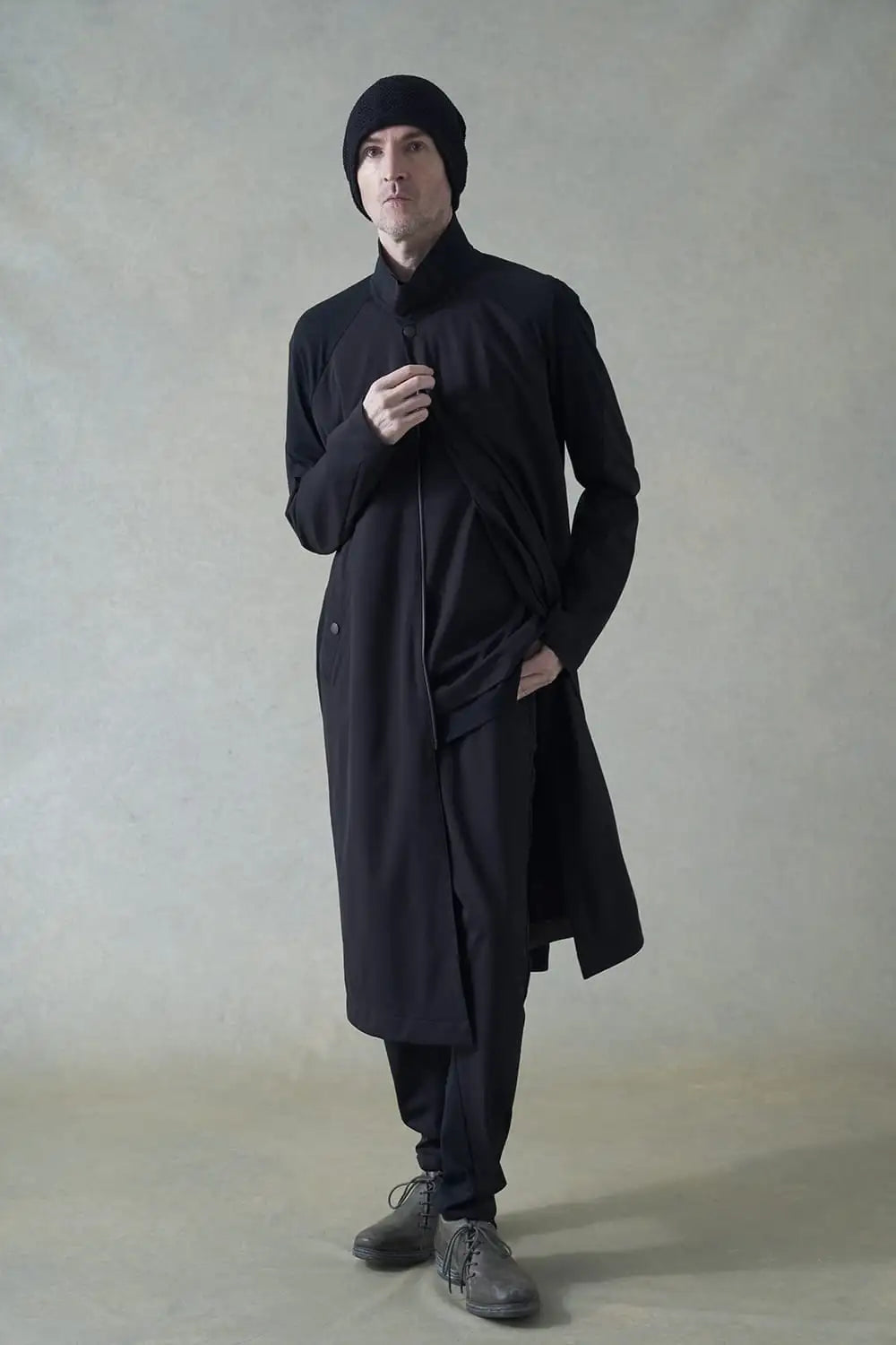 Hight neck coat water repellent polyester