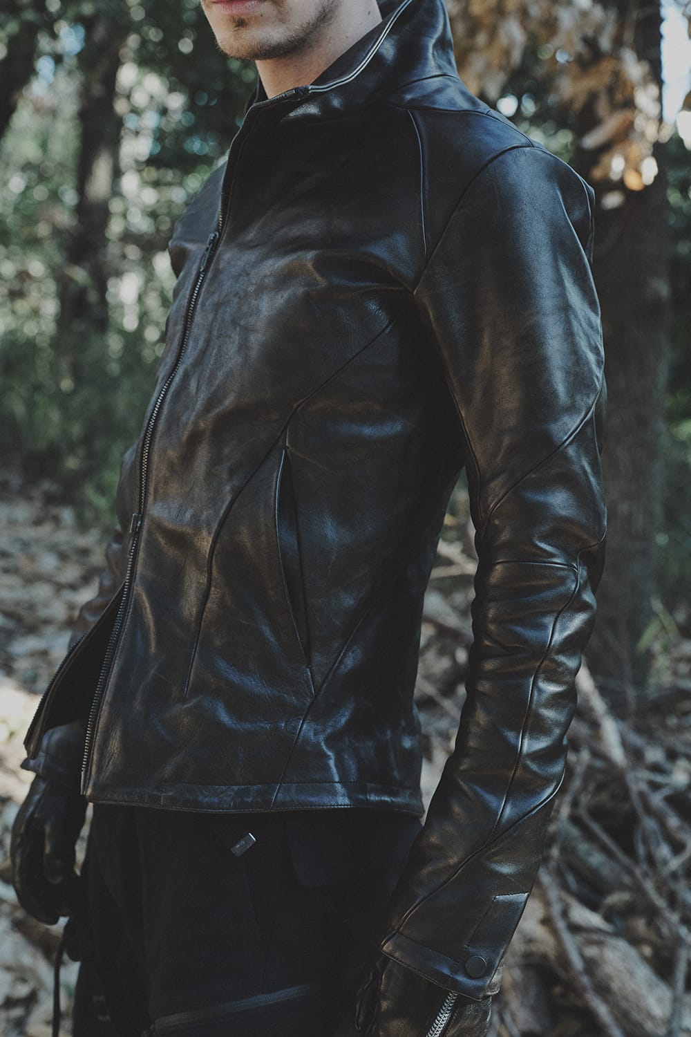 Wood skin dyed Horse leather jacket