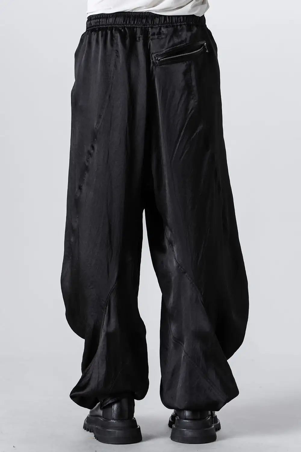 Acetate Vintage Satin Twisted Wide Pants