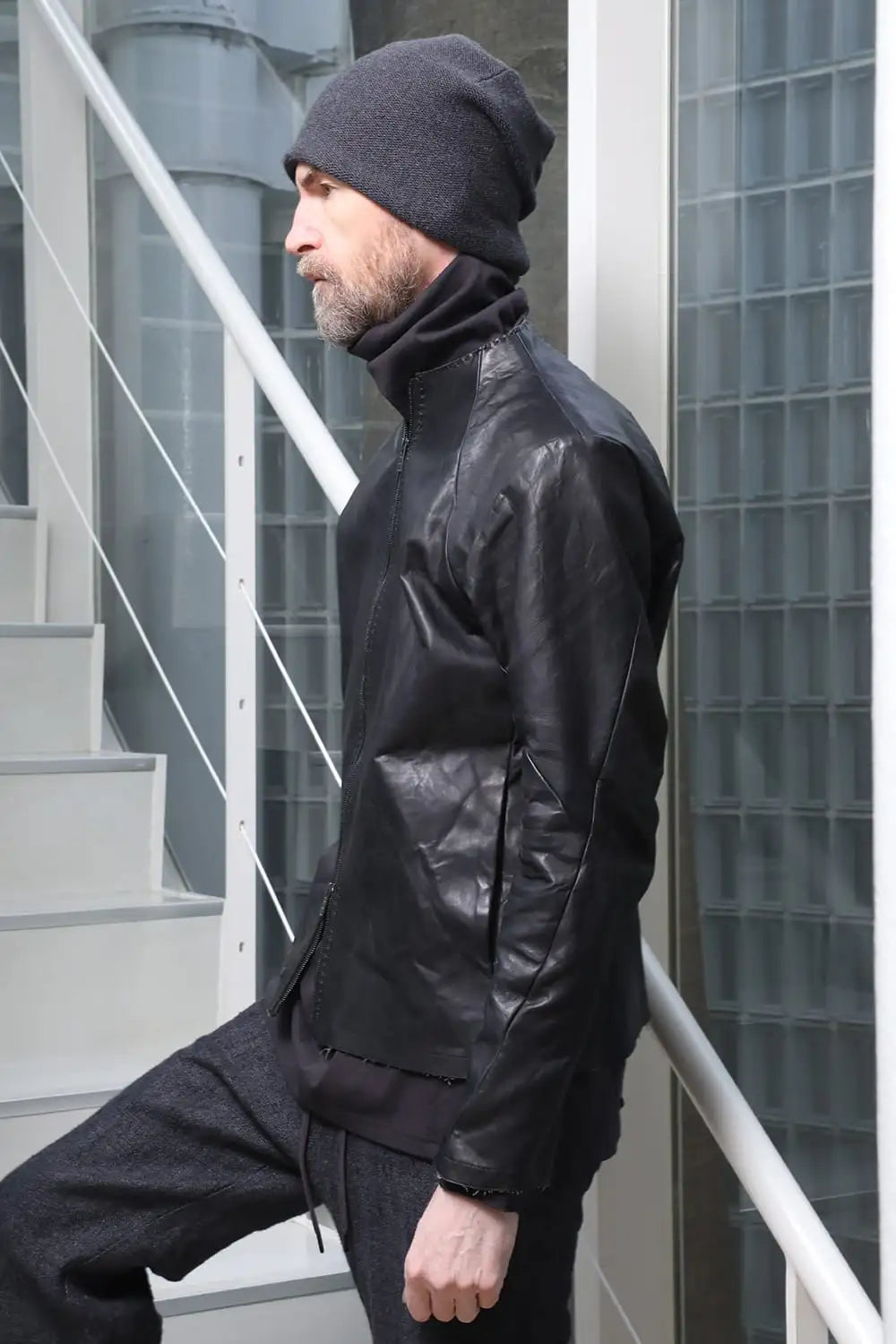 Leather  jacket  calf / silk   bonded