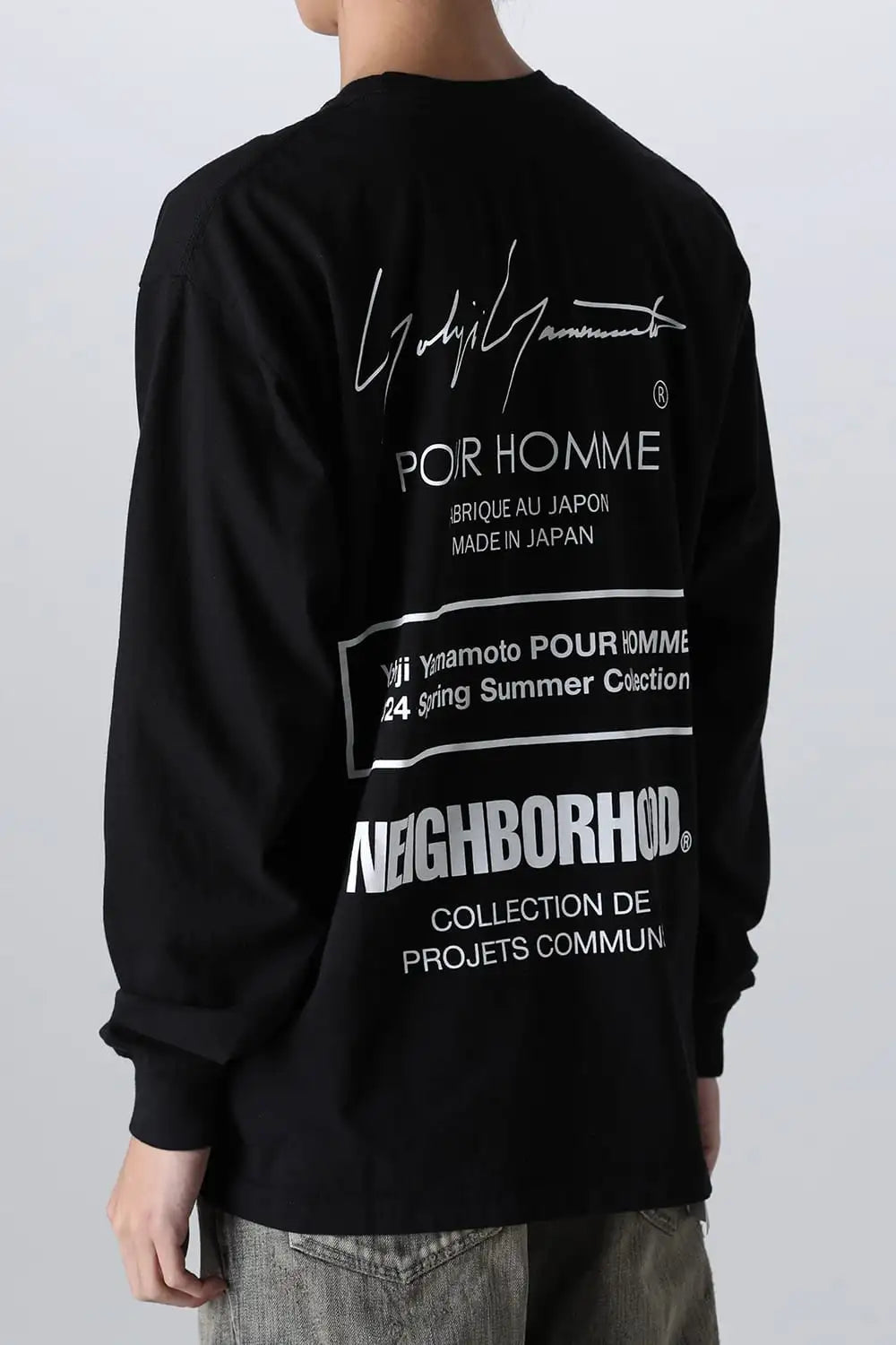 NEIGHBORHOOD x Yohji Yamamoto Print Long Sleeve T-Shirt Black