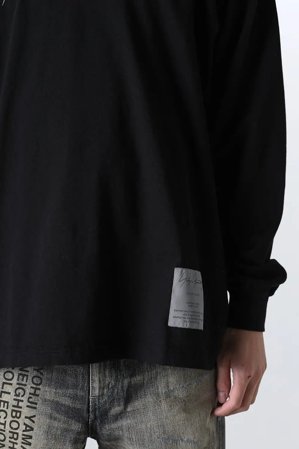 NEIGHBORHOOD x Yohji Yamamoto Print Long Sleeve T-Shirt Black