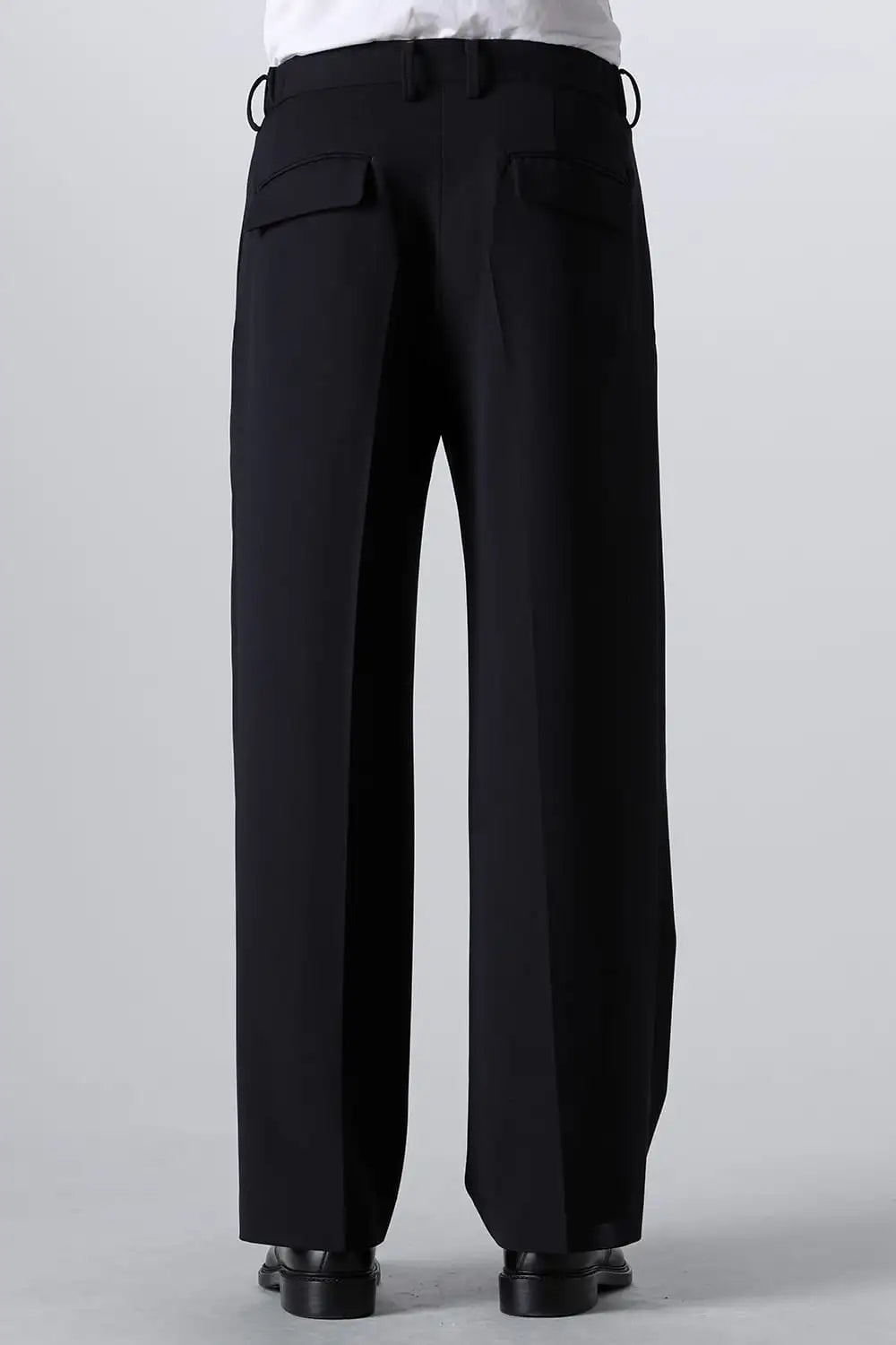 Two Tucks Wide Trousers Dark Navy