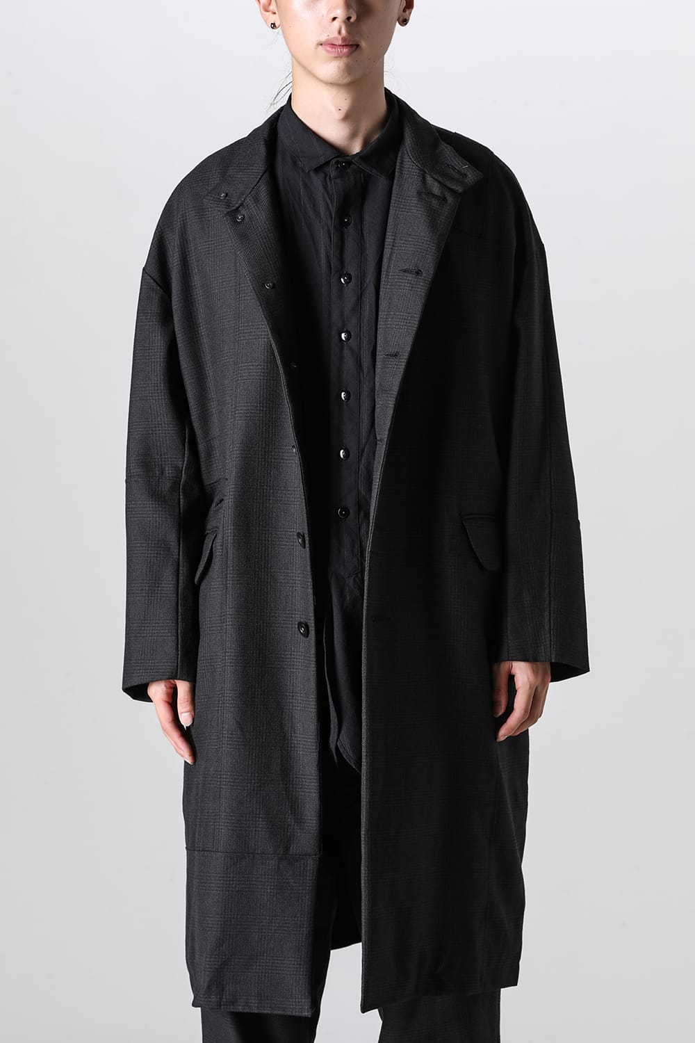 パッチワーク リラックス フィット コート グレン チェック FIGS