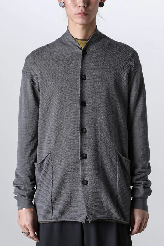 Knit cardigan cotton / linen / silk Gray