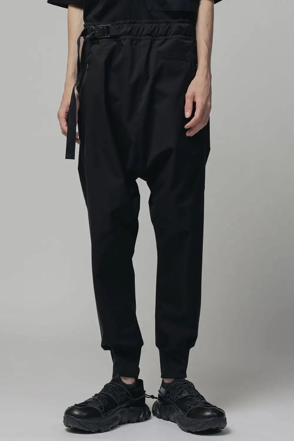 Water-Repellent Ribed Pants  Black