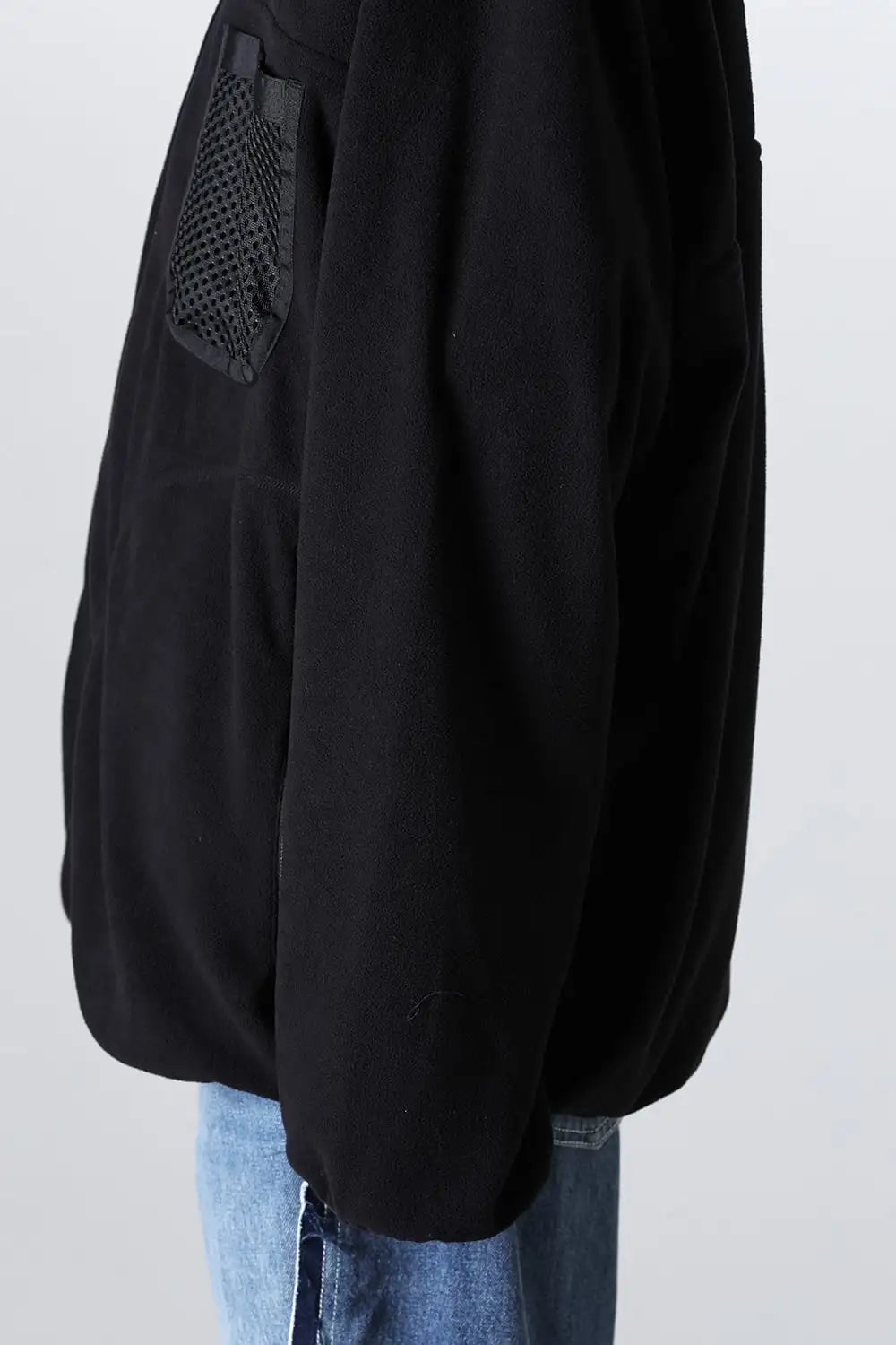 back gusset sleeve full zip fleece jacket.(solid)