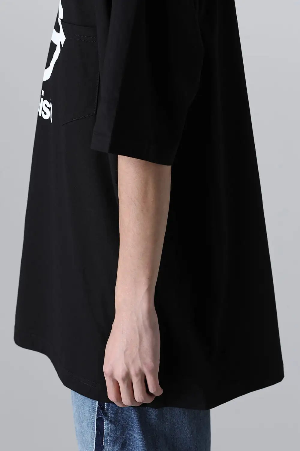 Sロゴアンドボーンエムブレム(オーバーサイズショートスリーブポケットティー) Black