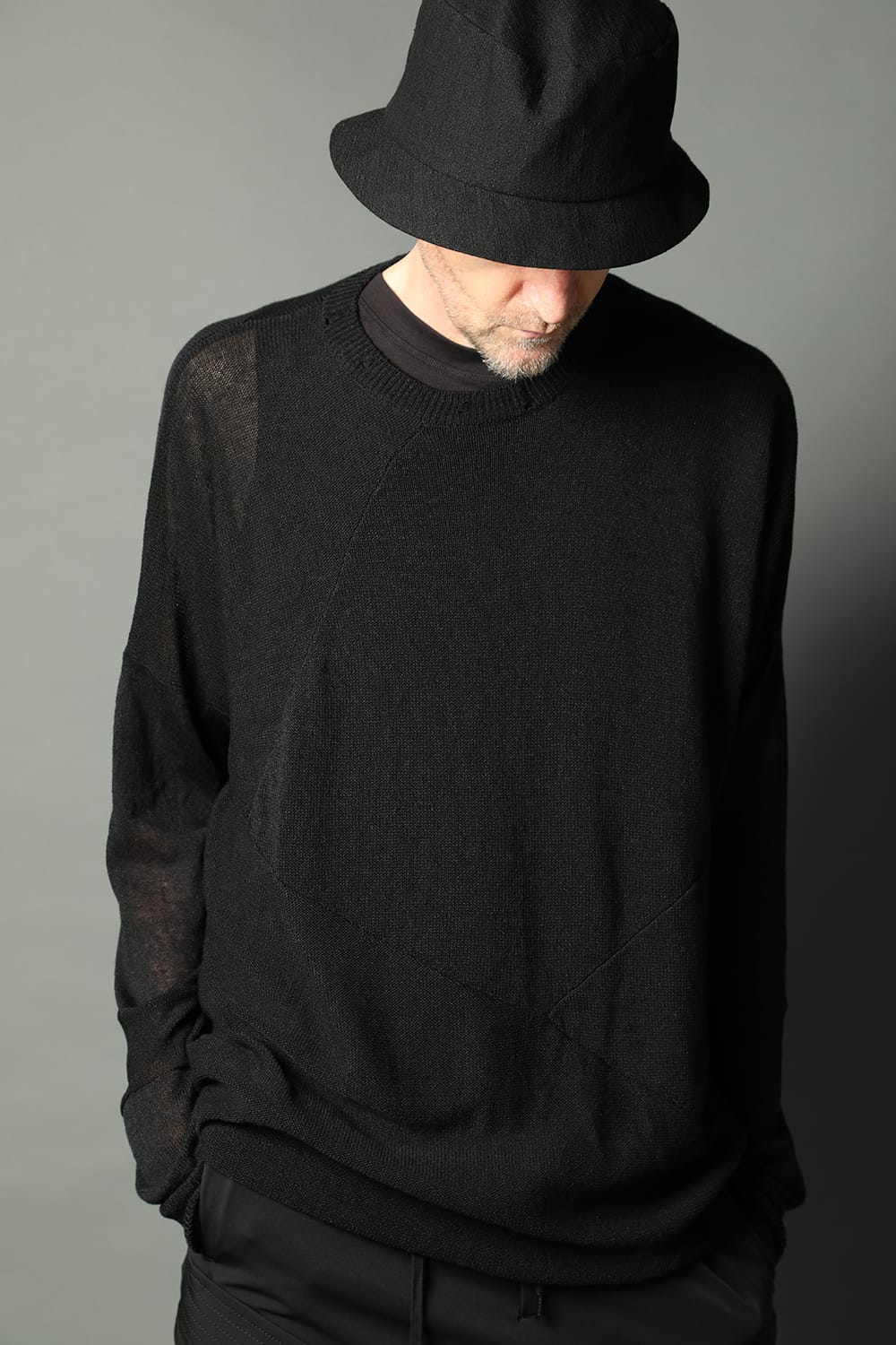 Knit long sleeve linen nylon combination