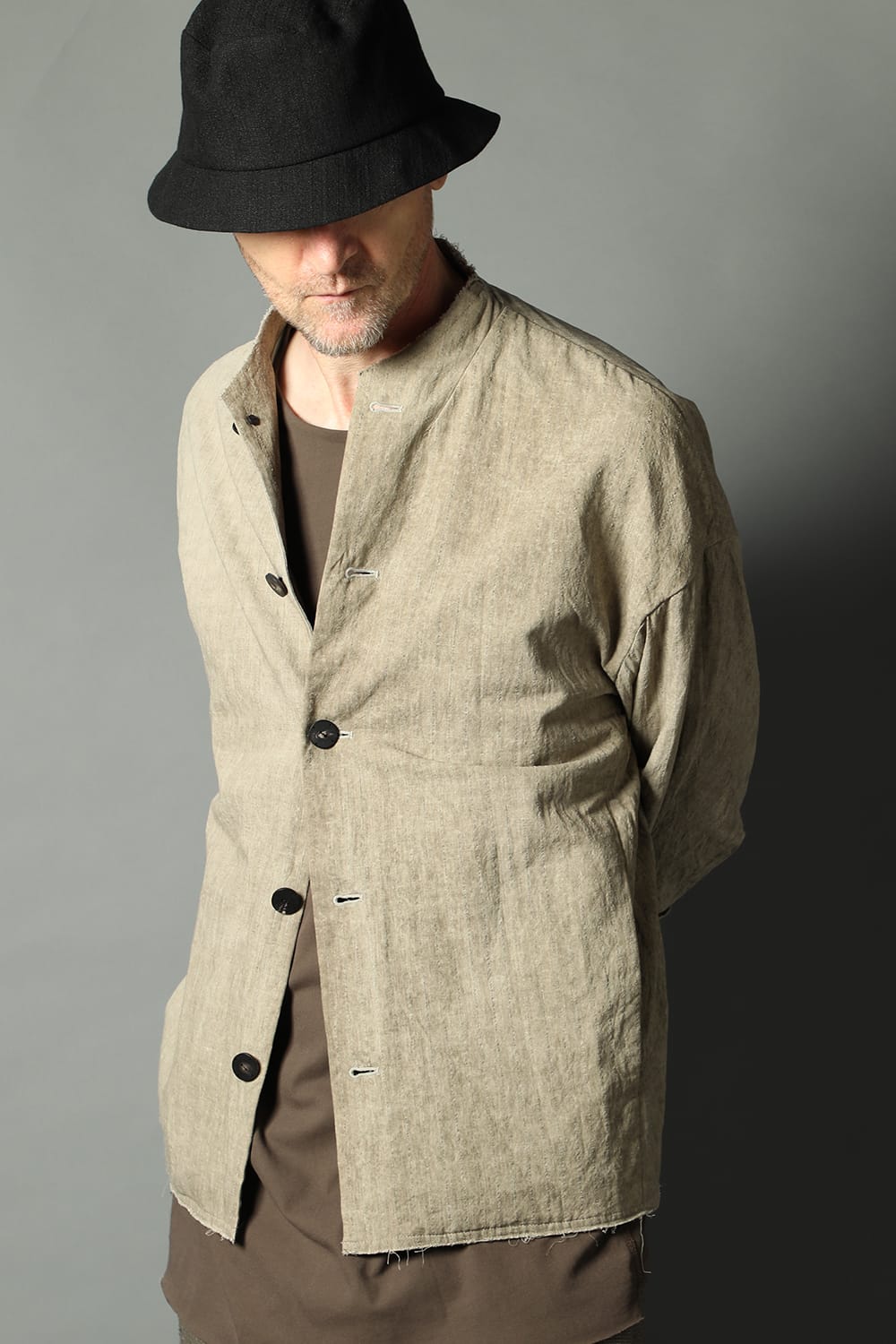 Jacket cotton / linen cold dyed