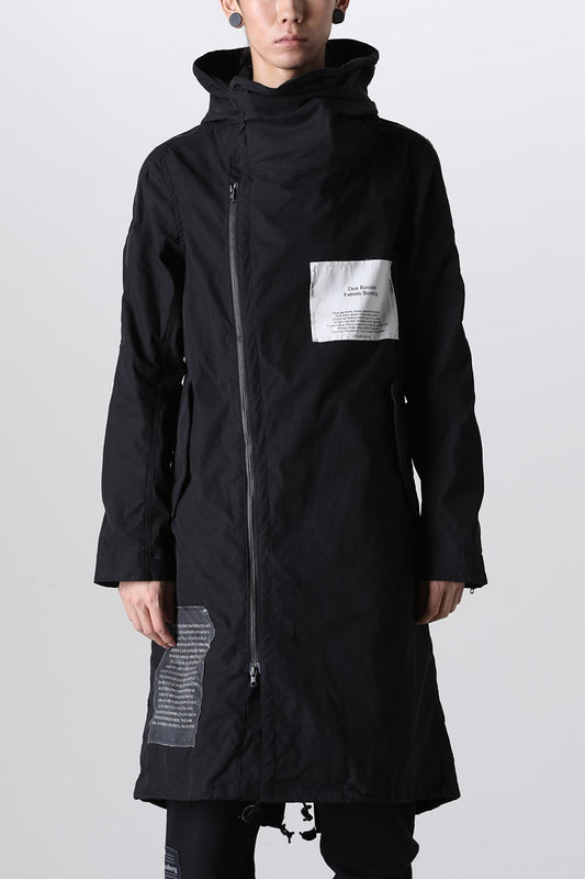 Multi Zip Military Hoodie Coat w/Printed Patches