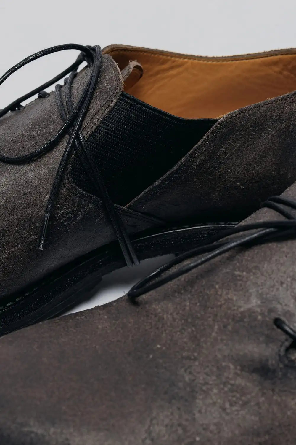 Diagonal Lace-up Derby Shoes  D.Gray