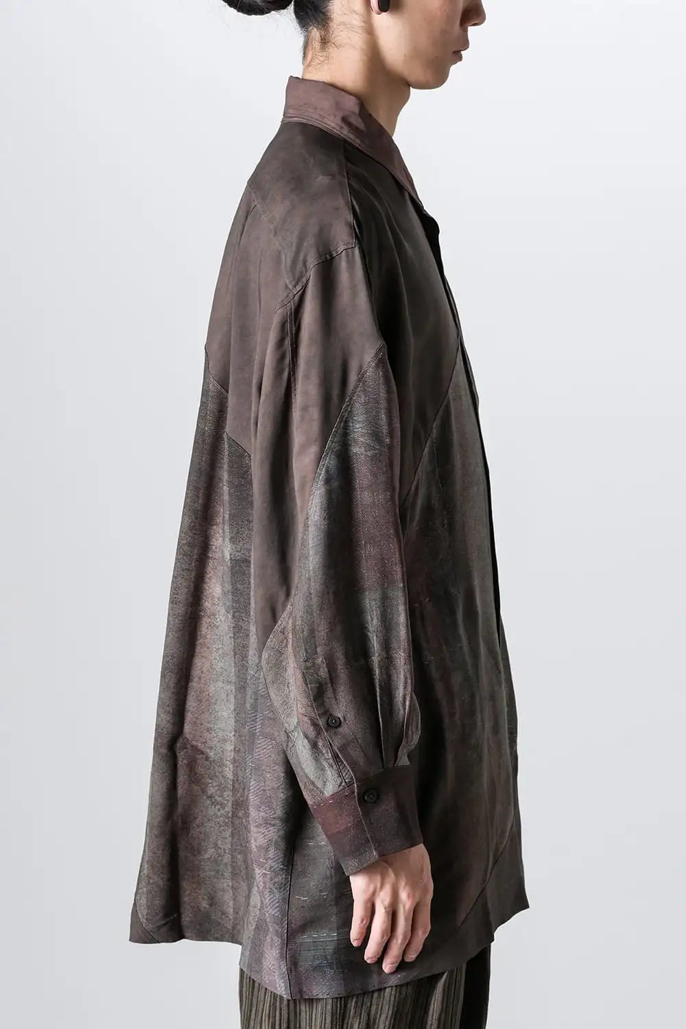 Spiral Printing Oversized Long Shirt