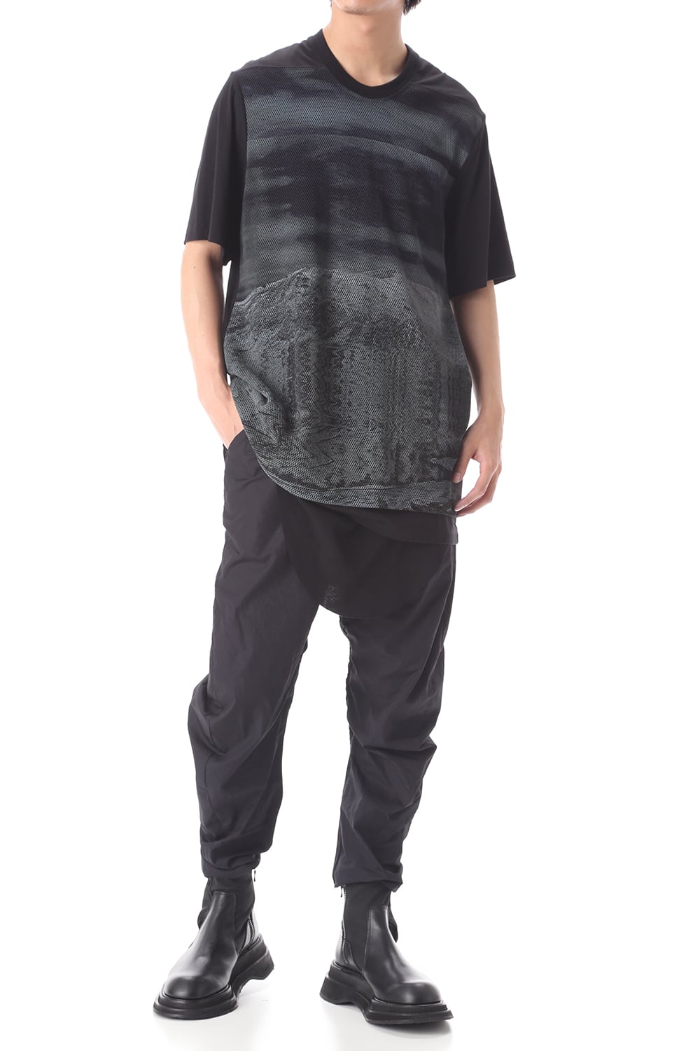 CURVED LEG SKIRT PANTS