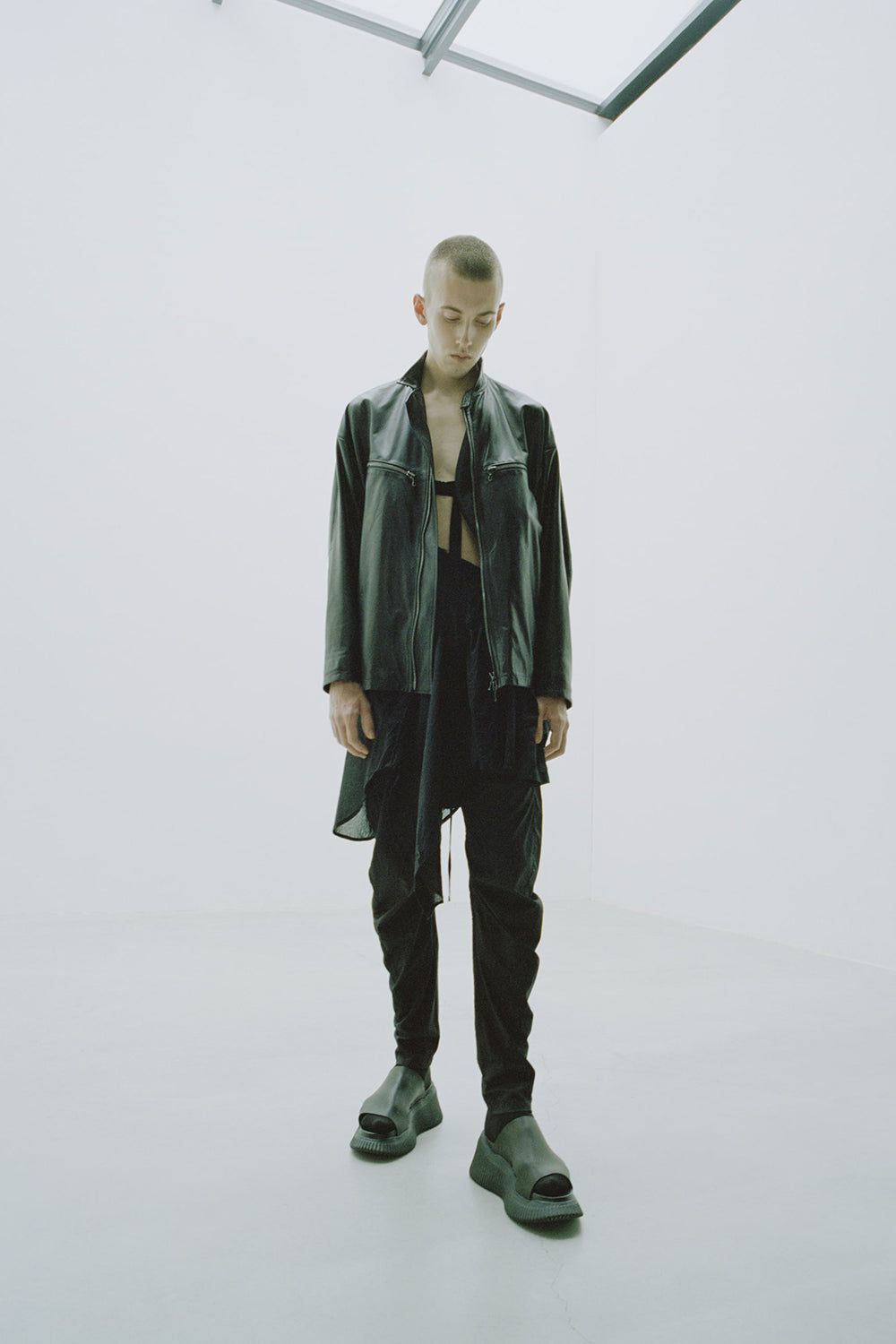 CURVED LEG SKIRT PANTS