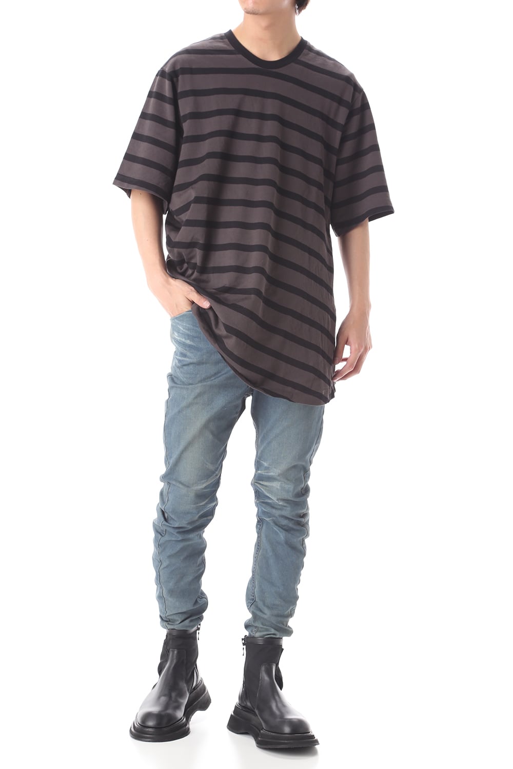 CURVED SLIM JEANS Indigo