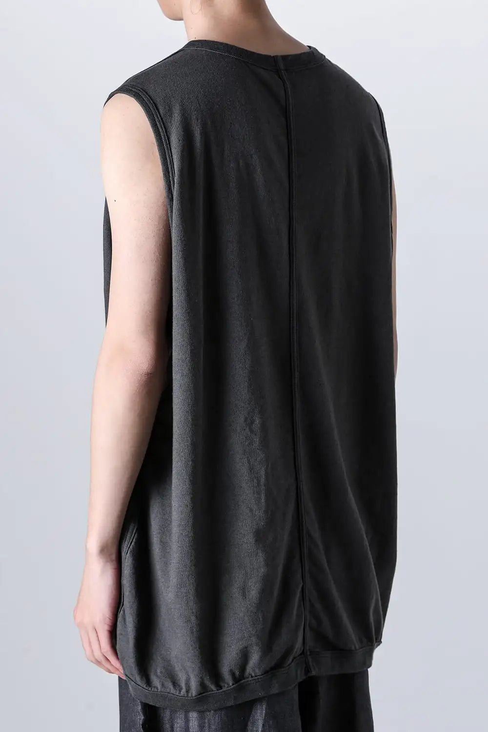 SLEEVELESS TEE Cotton Hemp Jersey BLACK