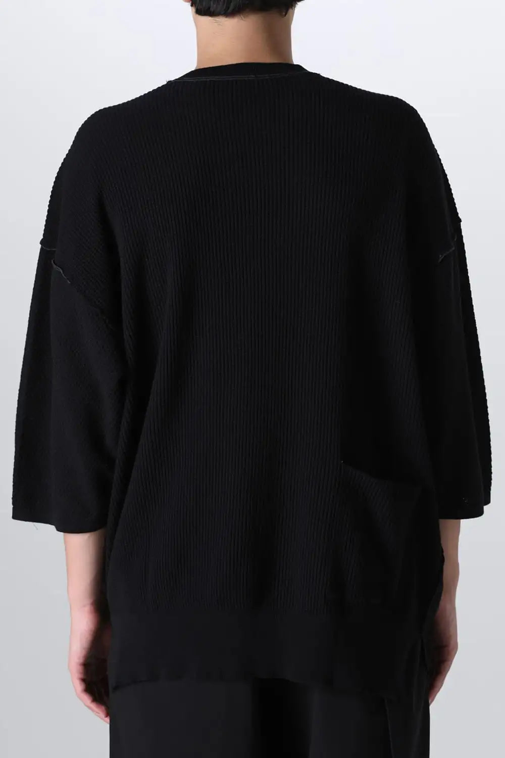 14G Mix Yarn S/S Sweater Black