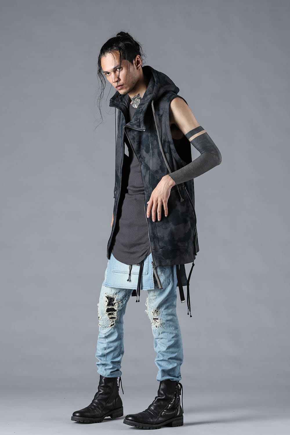 Untwisted Fleece-Line Coate Hooded Vest