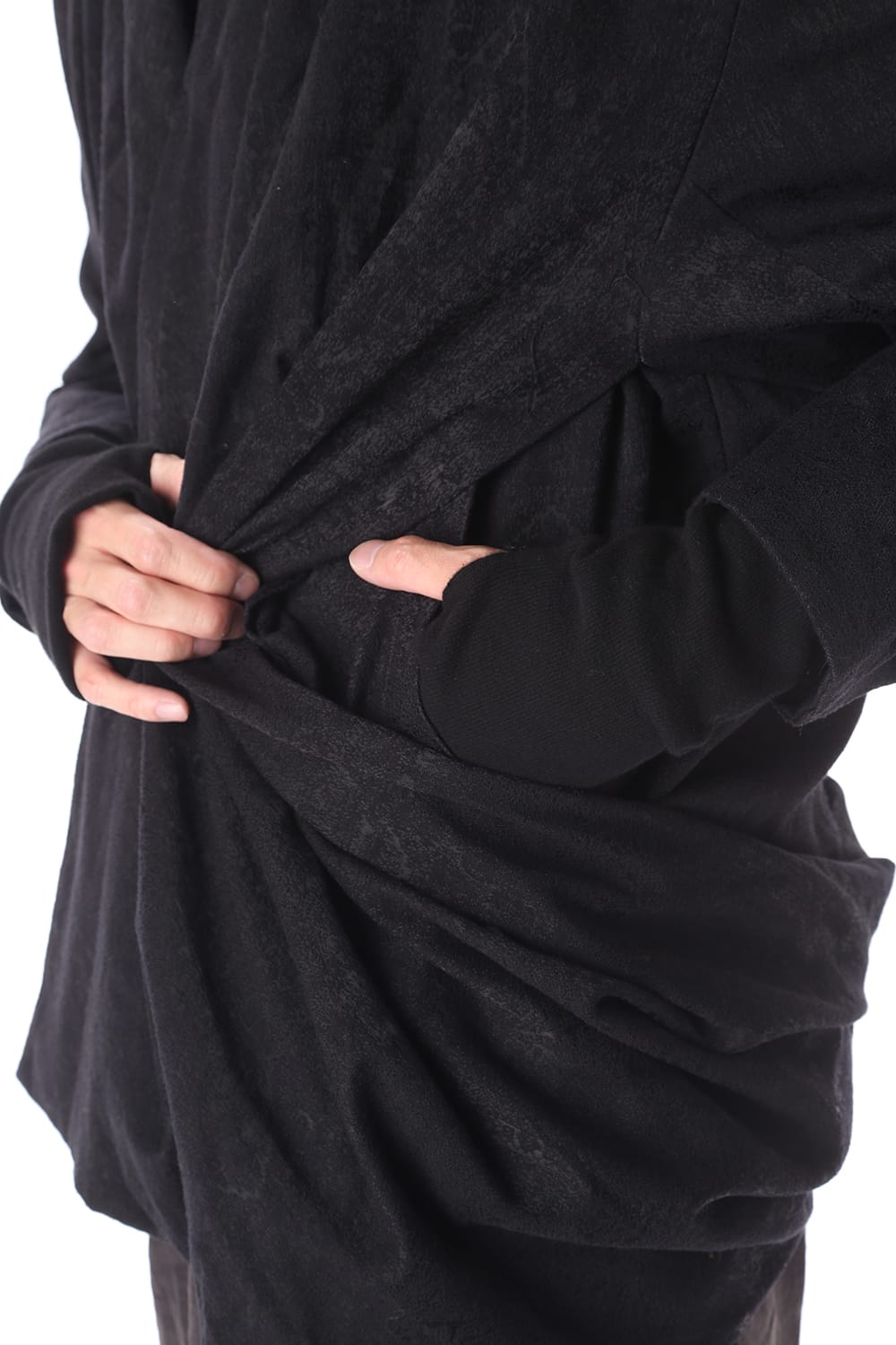 ドレープ ジャガード ブルゾン ブラック