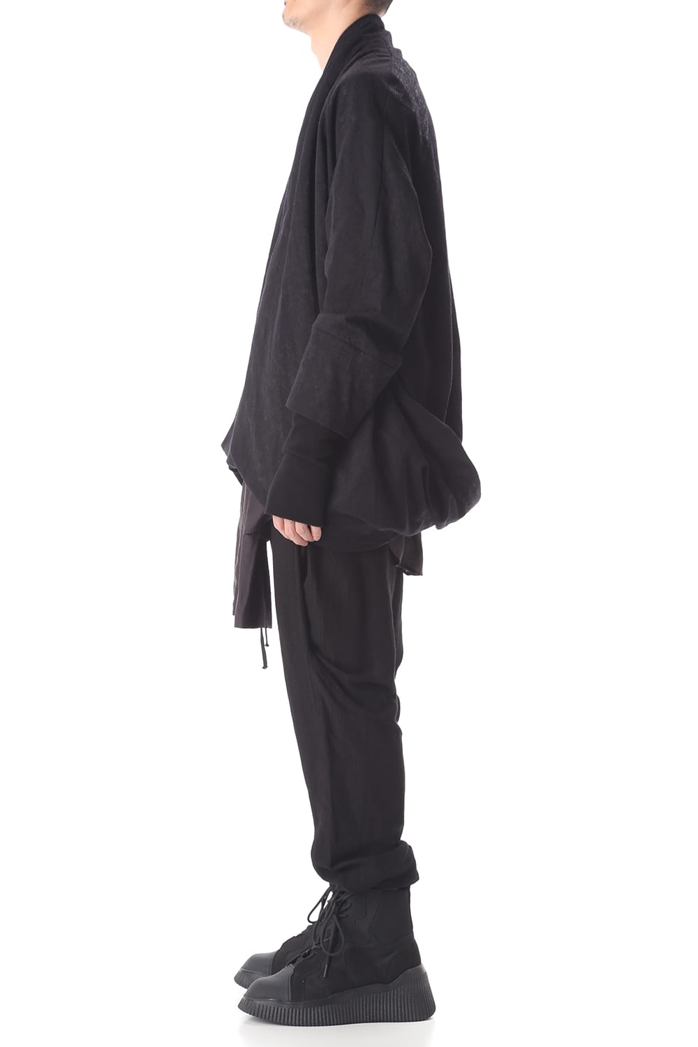 ドレープ ジャガード ブルゾン ブラック