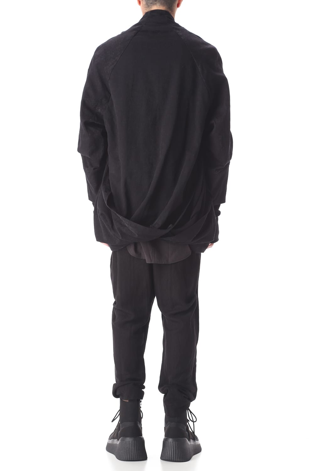 ドレープ ジャガード ブルゾン ブラック