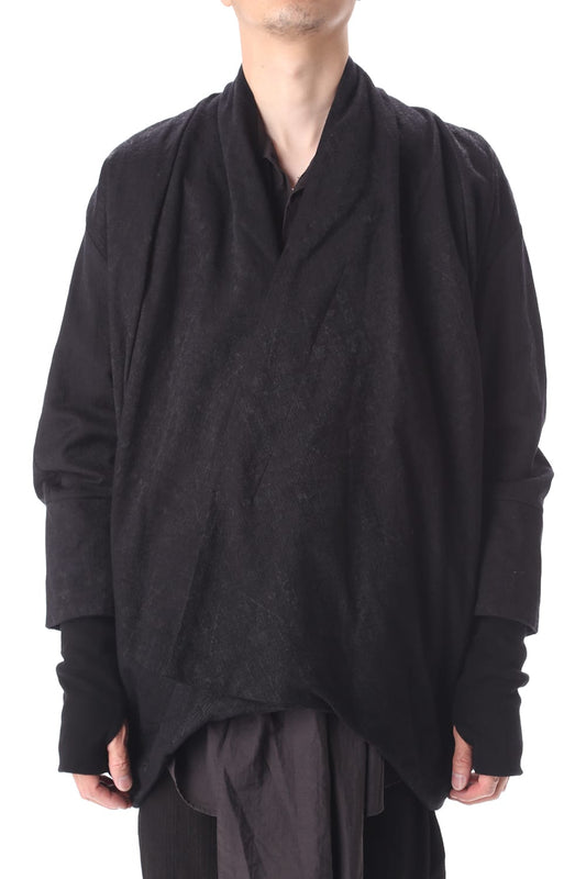 ドレープ ジャガード ブルゾン ブラック