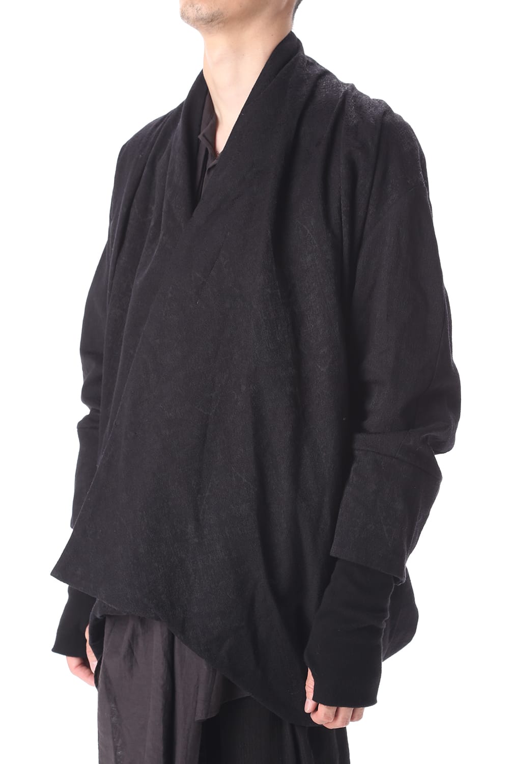 ドレープ ジャガード ブルゾン ブラック