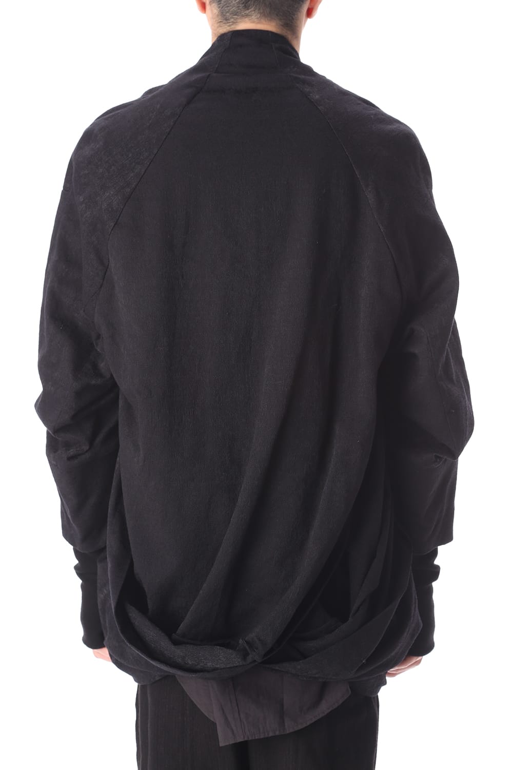 ドレープ ジャガード ブルゾン ブラック