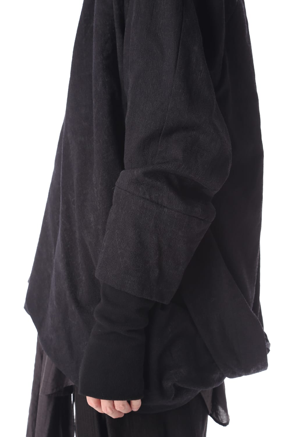 ドレープ ジャガード ブルゾン ブラック